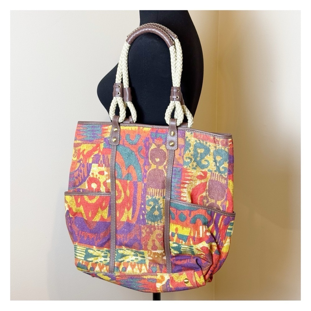 RAFE New York Colorful Artistic Tote Bag with Rope Handles - Picture 4 of 10